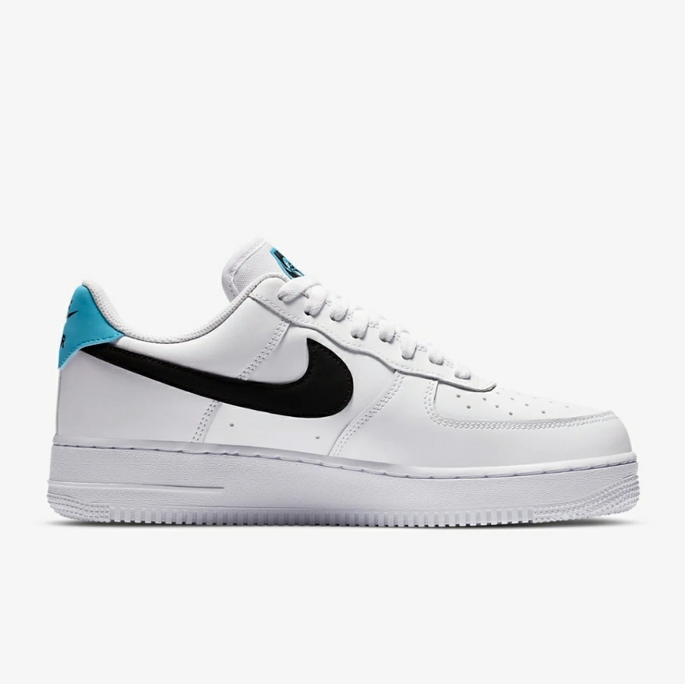 Nike Air Force 1 '07LV8 White/Blue Fury/Black - Picture 3 of 6